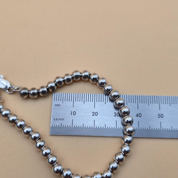 7 Inch Sterling Silver Bright Orbs Unisex Bracelet A5830 - Picture 4 of 5